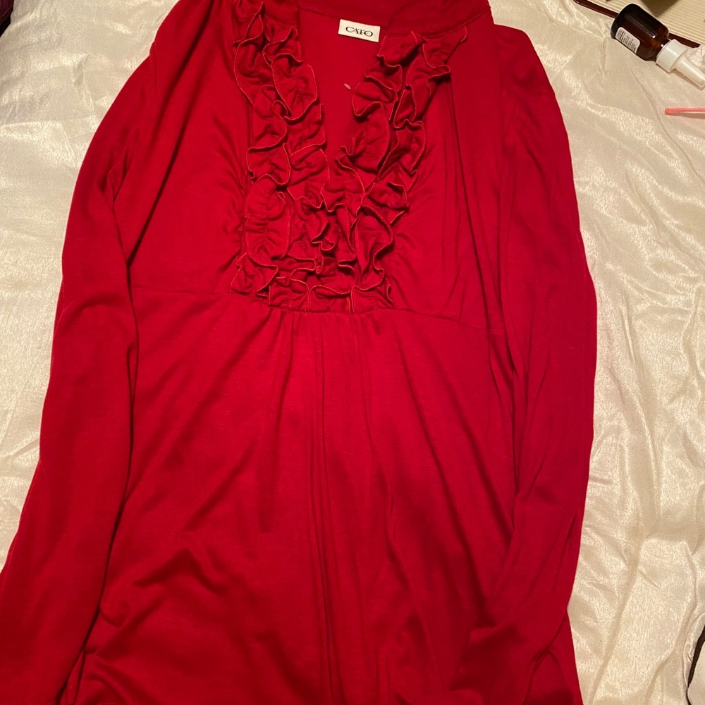 Nice red long sleeve blouse